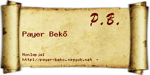 Payer Bekő névjegykártya